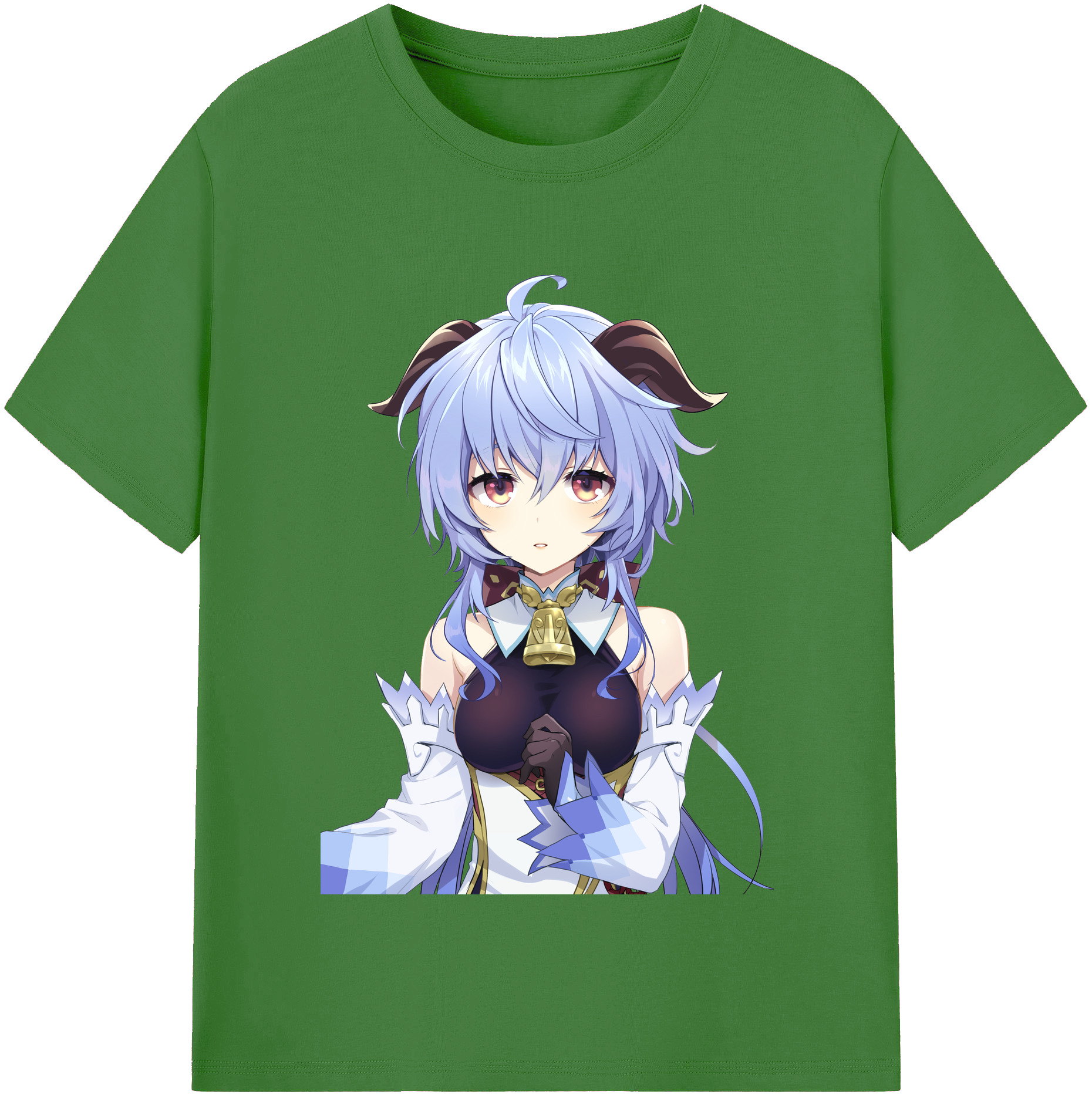 げんし神 甘雨 かんう genshin Ganyu レディースカジュアルプリントTシャツ（綿100％）